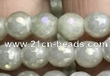 CWH70 15.5 inches 6mm faceted round AB-color white jade beads