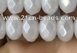 CWH75 15.5 inches 5*8mm faceted rondelle AB-color white jade beads