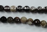 CWJ211 15.5 inches 6mm faceted round wood jasper gemstone beads