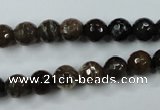 CWJ212 15.5 inches 8mm faceted round wood jasper gemstone beads