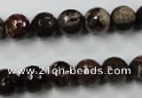 CWJ213 15.5 inches 10mm faceted round wood jasper gemstone beads