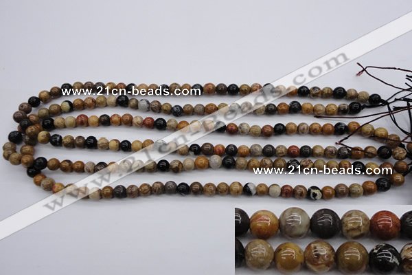 CWJ261 15.5 inches 6mm round wood jasper gemstone beads wholesale