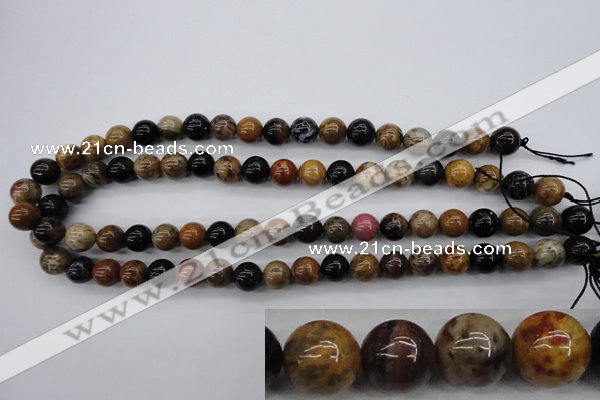 CWJ263 15.5 inches 10mm round wood jasper gemstone beads wholesale