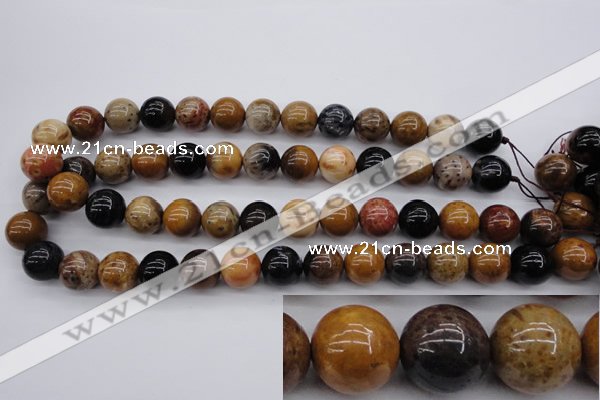 CWJ265 15.5 inches 14mm round wood jasper gemstone beads wholesale