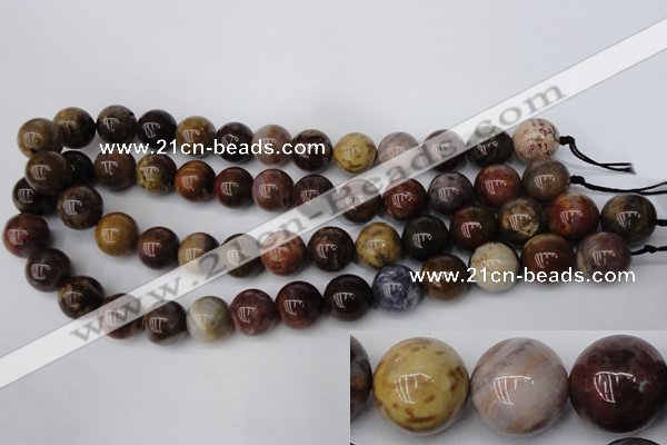 CWJ276 15.5 inches 15mm round wood jasper gemstone beads wholesale