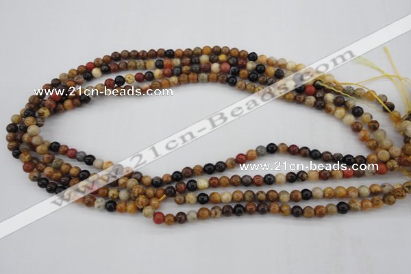 CWJ280 15.5 inches 5mm round wood jasper gemstone beads wholesale