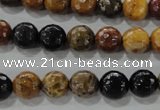 CWJ303 15.5 inches 9mm faceted round wood jasper gemstone beads