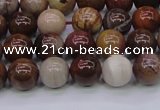 CWJ402 15.5 inches 8mm round wood jasper gemstone beads wholesale