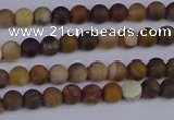 CWJ410 15.5 inches 4mm round matte wood jasper beads wholesale