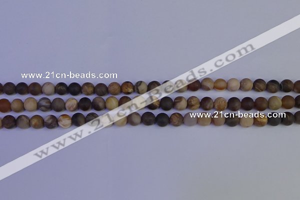 CWJ411 15.5 inches 6mm round matte wood jasper beads wholesale