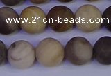 CWJ414 15.5 inches 12mm round matte wood jaspe beads wholesale