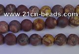 CWJ420 15.5 inches 4mm round matte wood eye jasper beads