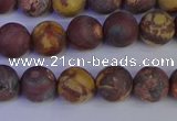 CWJ422 15.5 inches 8mm round matte wood eye jasper beads