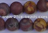 CWJ425 15.5 inches 14mm round matte wood eye jasper beads