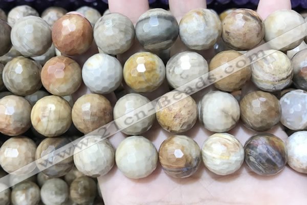 CWJ456 15.5 inches 16mm faceted round wood jasper beads wholesale