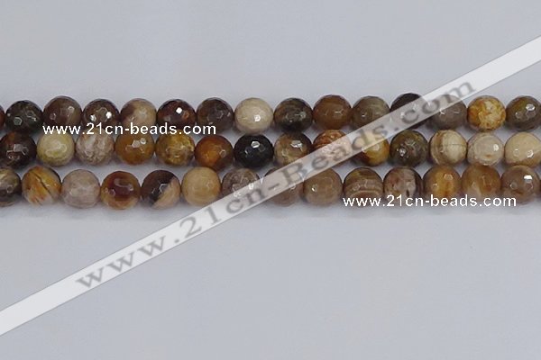 CWJ479 15.5 inches 12mm faceted round wood jasper gemstone beads