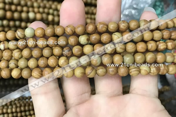 CWJ511 15.5 inches 6mm round wooden jasper beads wholesale