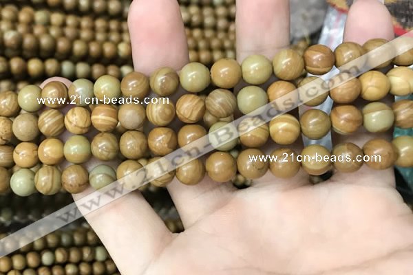 CWJ512 15.5 inches 8mm round wooden jasper beads wholesale