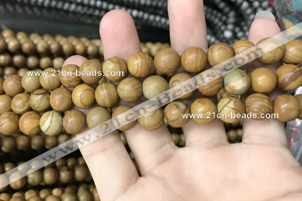 CWJ513 15.5 inches 10mm round wooden jasper beads wholesale