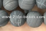 CWJ560 15.5 inches 12mm round matte coffee wood jasper beads wholesale