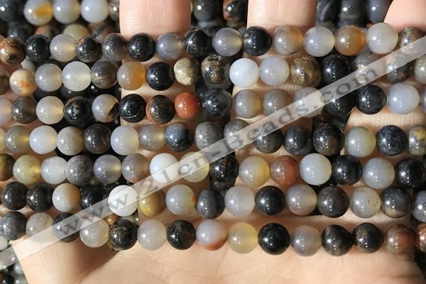 CWJ569 15.5 inches 6mm round Arizona petrified wood jasper beads