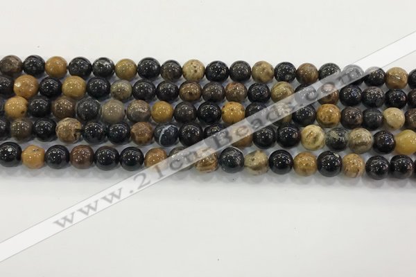 CWJ581 15.5 inches 7mm round wooden jasper beads wholesale