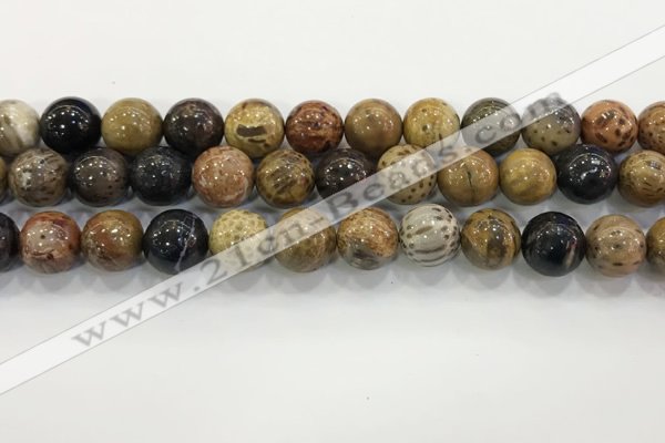 CWJ584 15.5 inches 12mm round wooden jasper beads wholesale