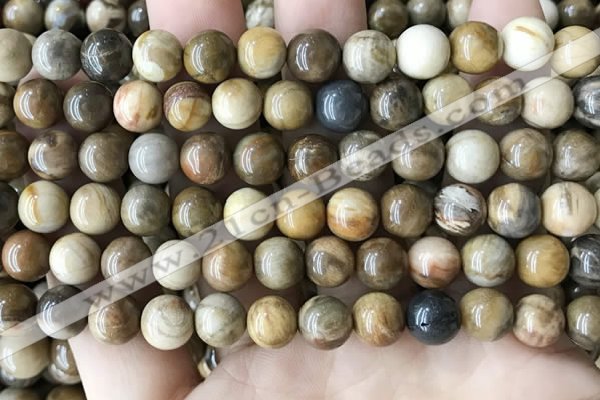 CWJ592 15.5 inches 8mm round wood jasper beads wholesale