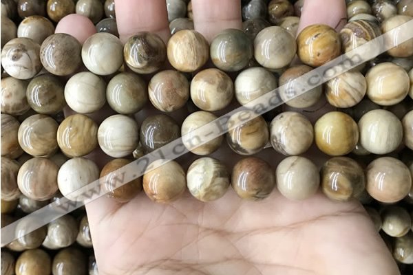 CWJ594 15.5 inches 12mm round wood jasper beads wholesale