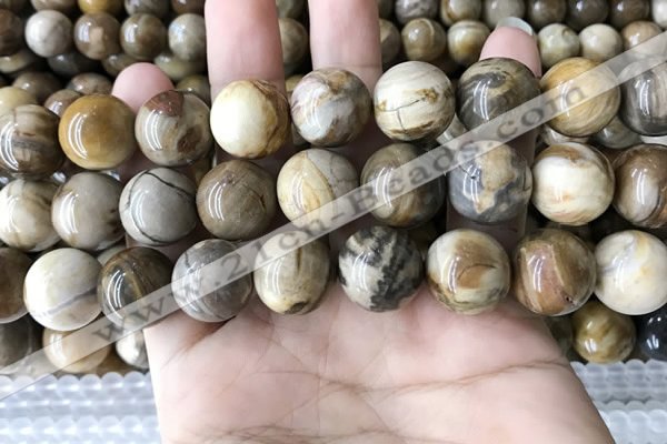 CWJ596 15.5 inches 16mm round wood jasper beads wholesale