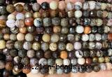 CWJ628 15 inches 6mm faceted round wooden jasper beads wholesale