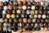 CWJ629 15 inches 8mm faceted round wooden jasper beads wholesale