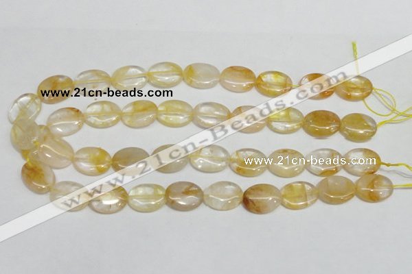 CYC02 15.5 inches 15*20mm oval yellow crystal quartz beads