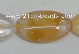 CYC04 15.5 inches 20*35mm oval yellow crystal quartz beads