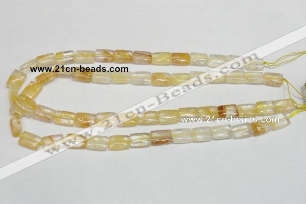 CYC08 15.5 inches 10*14mm rectangle yellow crystal quartz beads