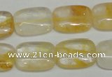 CYC09 15.5 inches 15*20mm rectangle yellow crystal quartz beads