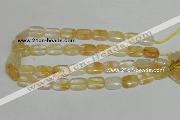 CYC09 15.5 inches 15*20mm rectangle yellow crystal quartz beads