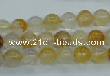 CYC102 15.5 inches 8mm round yellow crystal quartz beads