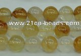 CYC103 15.5 inches 10mm round yellow crystal quartz beads