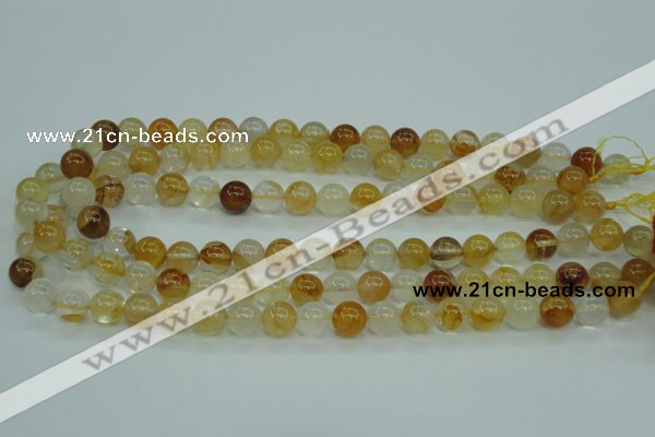 CYC103 15.5 inches 10mm round yellow crystal quartz beads