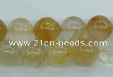 CYC104 15.5 inches 12mm round yellow crystal quartz beads