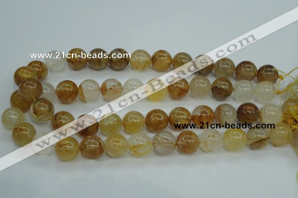 CYC106 15.5 inches 16mm round yellow crystal quartz beads