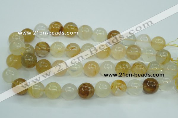 CYC107 15.5 inches 18mm round yellow crystal quartz beads
