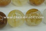 CYC108 15.5 inches 20mm round yellow crystal quartz beads