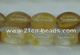 CYC120 15.5 inches 12*16mm rice yellow crystal quartz beads