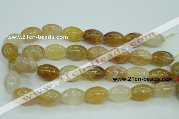 CYC125 15.5 inches 18*25mm rice yellow crystal quartz beads