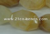 CYC129 15.5 inches 18*30mm faceted nuggets yellow crystal quartz beads