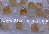 CYC135 Top drilled 7*7mm faceted teardrop yellow quartz beads