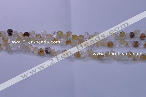 CYC135 Top drilled 7*7mm faceted teardrop yellow quartz beads