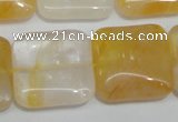 CYC14 15.5 inches 25*25mm square yellow crystal quartz beads